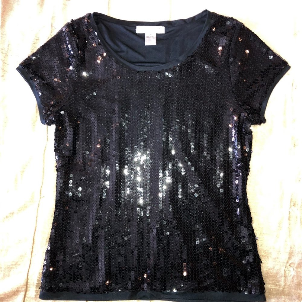 Black Sequin Top